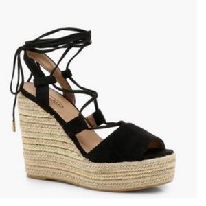 Boohoo’s Paige Tie Up Espadrille Wedges